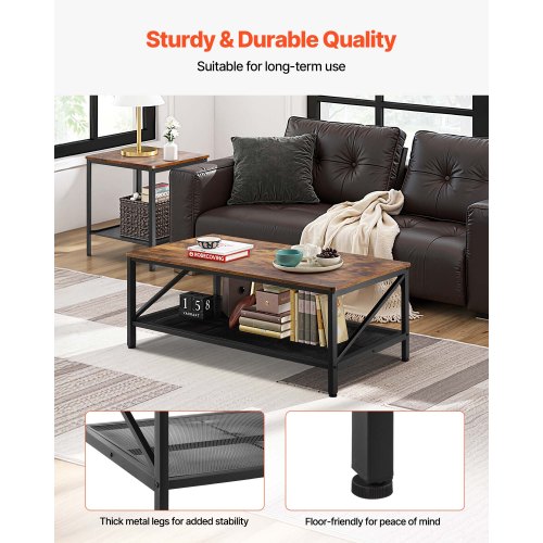 3-teiliges Wohnzimmertisch-Set 41,3 Zoll Couchtisch mit 2 Beistelltischen