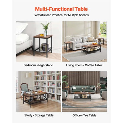 3-teiliges Wohnzimmertisch-Set 41,3 Zoll Couchtisch mit 2 Beistelltischen