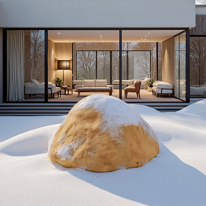 Faux Rock Cover, Outdoor Fake Rock Well Pump Cover, Realistic Natural Texture, Lightweight & Weather-Resistant Artificial Boulder for Landscaping Garden Yard Décor, Sandy Brown, Medium Size