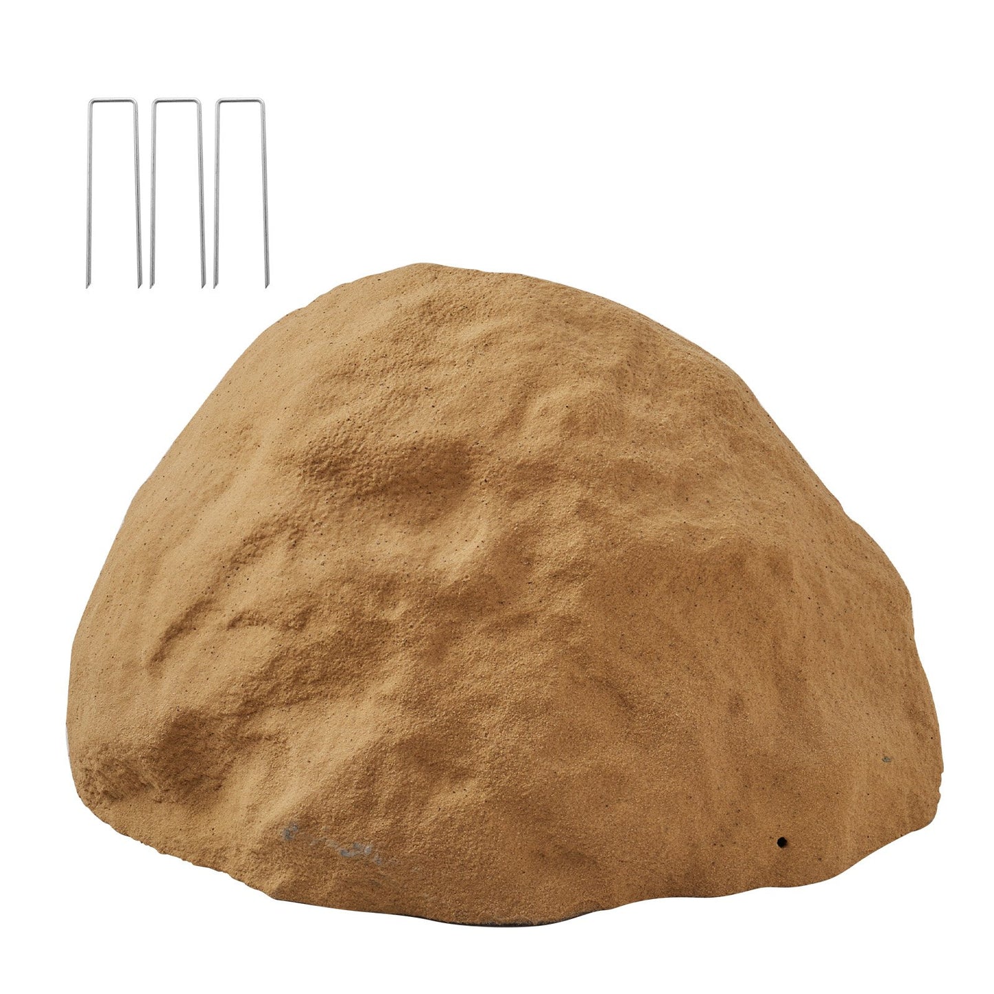 Faux Rock Cover, Outdoor Fake Rock Well Pump Cover, Realistic Natural Texture, Lightweight & Weather-Resistant Artificial Boulder for Landscaping Garden Yard Décor, Sandy Brown, Medium Size