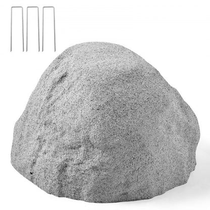 Faux Rock Cover, Outdoor Fake Rock Well Pump Cover, Realistic Natural Texture, Lightweight & Weather-Resistant Polyresin Artificial Boulder for Landscaping Garden Yard Décor, Grey, Small Size