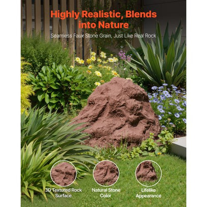 Konststensskydd, Konststensskydd för Utomhusbruk, Realistisk Naturlig Textur, Lätt & Väderbeständig Polyresin Konststen för Landskapsarkitektur Trädgårdsdekor, Brun, Liten Storlek |  EU