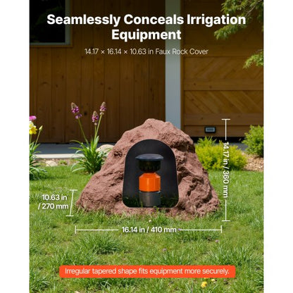 Konststensskydd, Konststensskydd för Utomhusbruk, Realistisk Naturlig Textur, Lätt & Väderbeständig Polyresin Konststen för Landskapsarkitektur Trädgårdsdekor, Brun, Liten Storlek |  EU