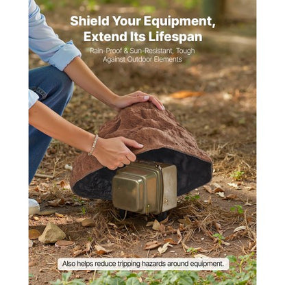 Konststensskydd, Konststensskydd för Utomhusbruk, Realistisk Naturlig Textur, Lätt & Väderbeständig Polyresin Konststen för Landskapsarkitektur Trädgårdsdekor, Brun, Liten Storlek |  EU