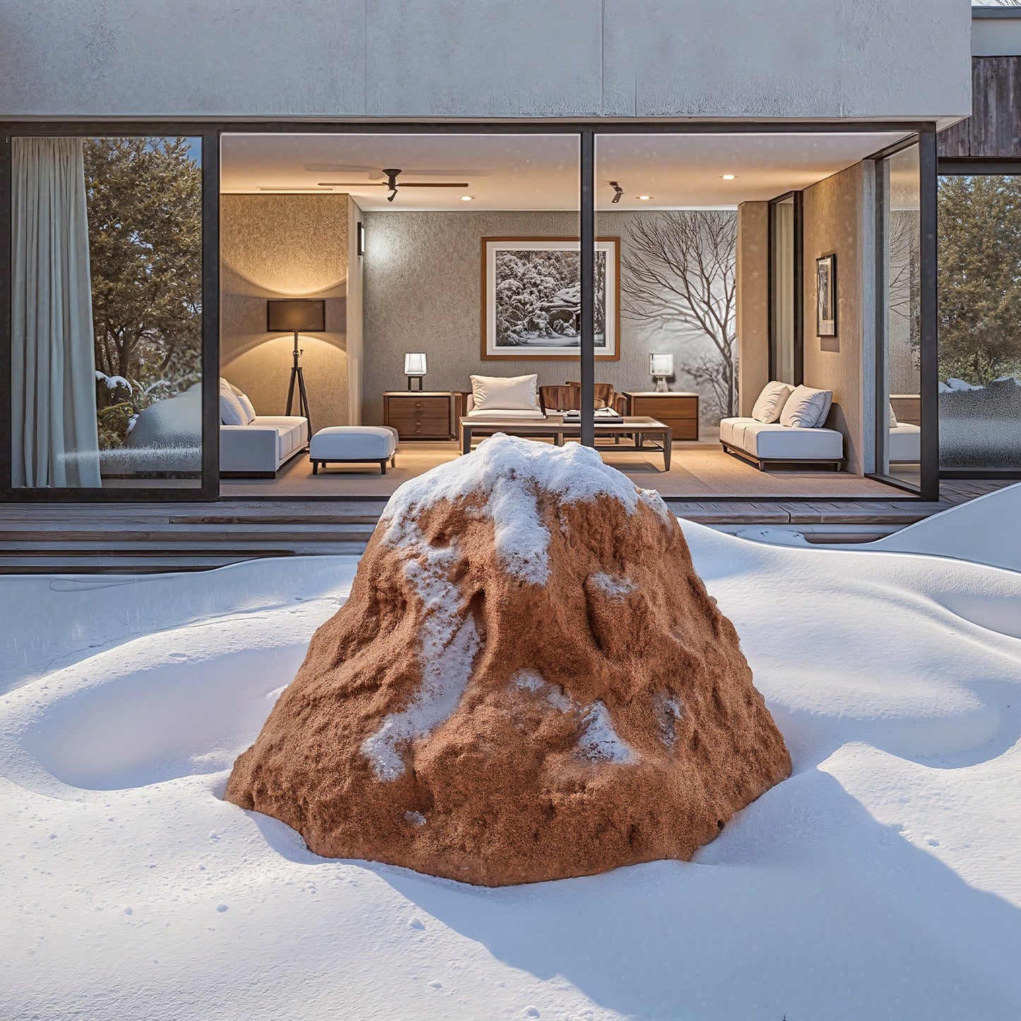 Faux Rock Cover, Outdoor Fake Rock Well Pump Cover, Realistic Natural Texture, Lightweight & Weather-Resistant Polyresin Artificial Boulder for Landscaping Garden Yard Décor, Brown, Small Size