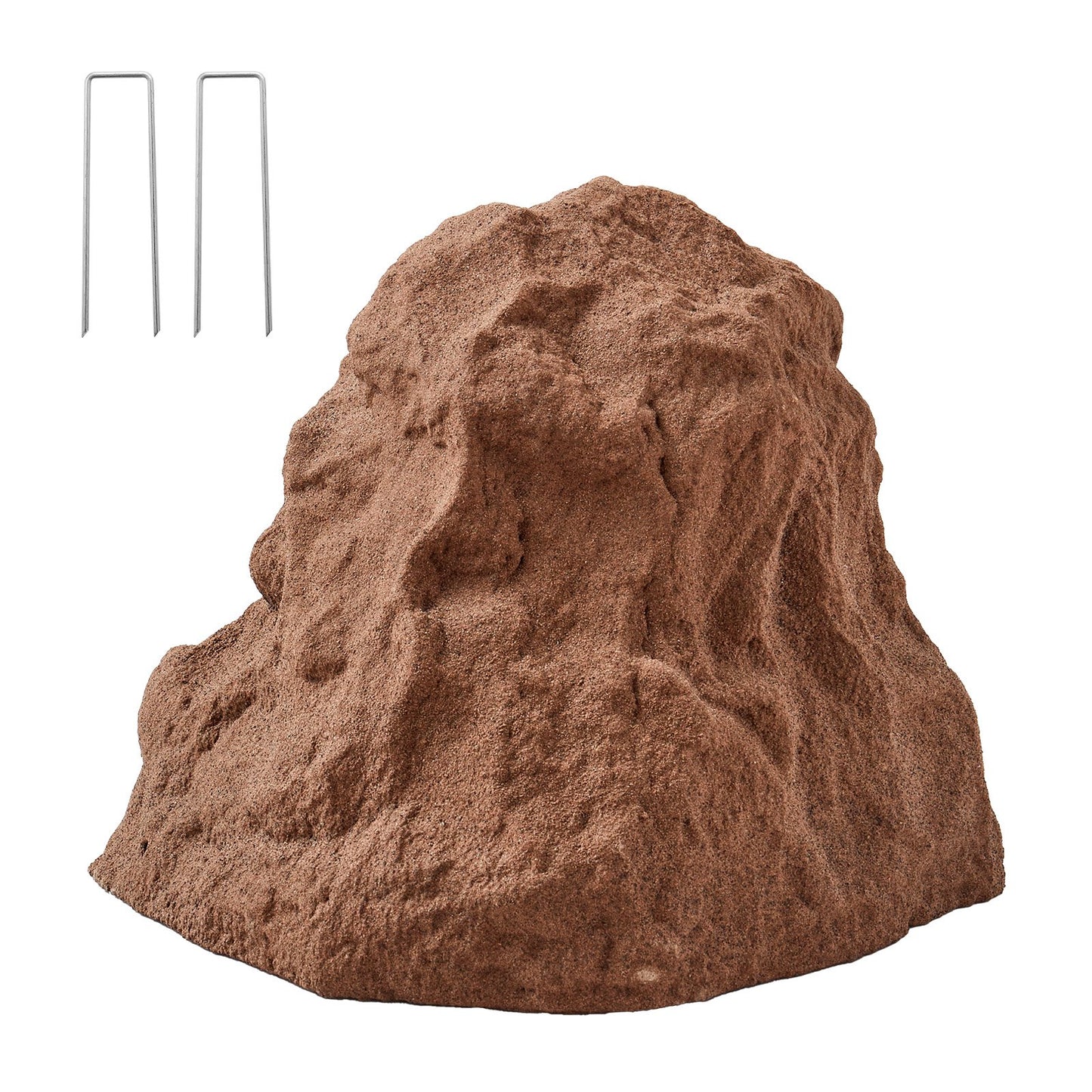 Faux Rock Cover, Outdoor Fake Rock Well Pump Cover, Realistic Natural Texture, Lightweight & Weather-Resistant Polyresin Artificial Boulder for Landscaping Garden Yard Décor, Brown, Small Size