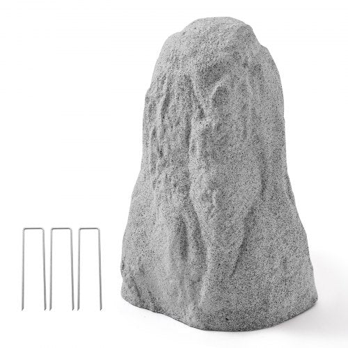 Faux Rock Cover, Outdoor Fake Rock Well Pump Cover, Realistic Natural Texture, Lightweight & Weather-Resistant Polyresin Artificial Boulder for Landscaping Garden Yard Décor, Grey, Medium Size