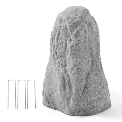 Faux Rock Cover, Outdoor Fake Rock Well Pump Cover, Realistic Natural Texture, Lightweight & Weather-Resistant Polyresin Artificial Boulder for Landscaping Garden Yard Décor, Grey, Medium Size