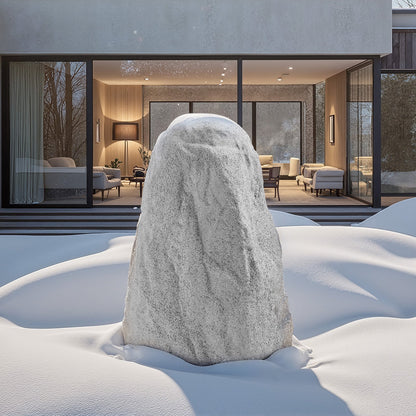 Faux Rock Cover, Outdoor Fake Rock Well Pump Cover, Realistic Natural Texture, Lightweight & Weather-Resistant Polyresin Artificial Boulder for Landscaping Garden Yard Décor, Grey, Medium Size