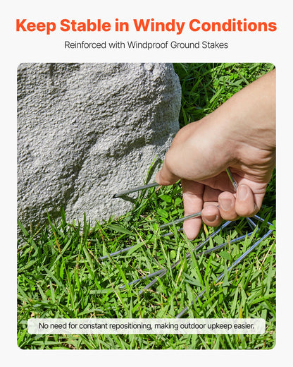 Faux Rock Cover, Outdoor Fake Landscape Rock Well Pump Cover, Realistic Appearance & Seamless Design, Lightweight & Weather-Resistant Artificial Boulder for Garden Yard Décor, Grey, Medium Size