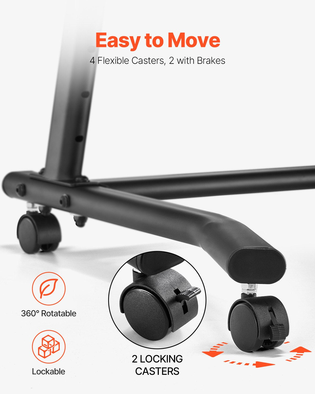Cycling Desk, Mobile Foldable Multi-Functional Bike Trainer & Treadmill Desk with Lockable Wheels, Non-Slip Multi-Slot Bike Trainer Fitness Desk with Handle Bar, Fit for Home Office Exercise