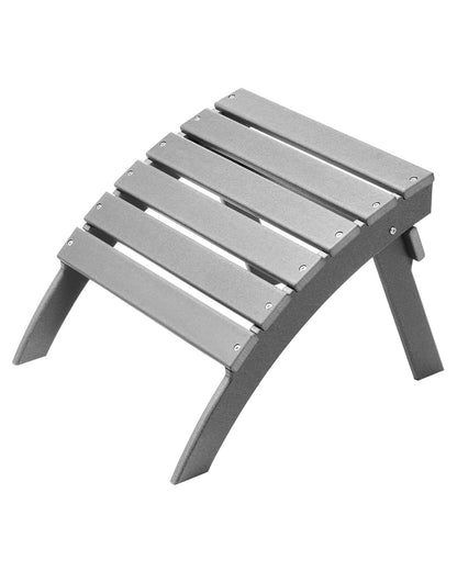 Adirondack Ottoman 21,5L x 18,9W x 14,8H tum HDPE fällbart fotstöd grått