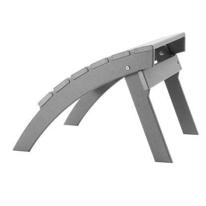 Adirondack Ottoman 21,5L x 18,9W x 14,8H tum HDPE fällbart fotstöd grått