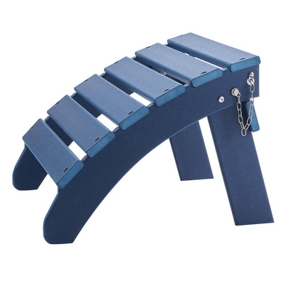 Adirondack Ottoman 2 set 18,7L x 18,9W x 13,8H tum HDPE Fotstöd Blå