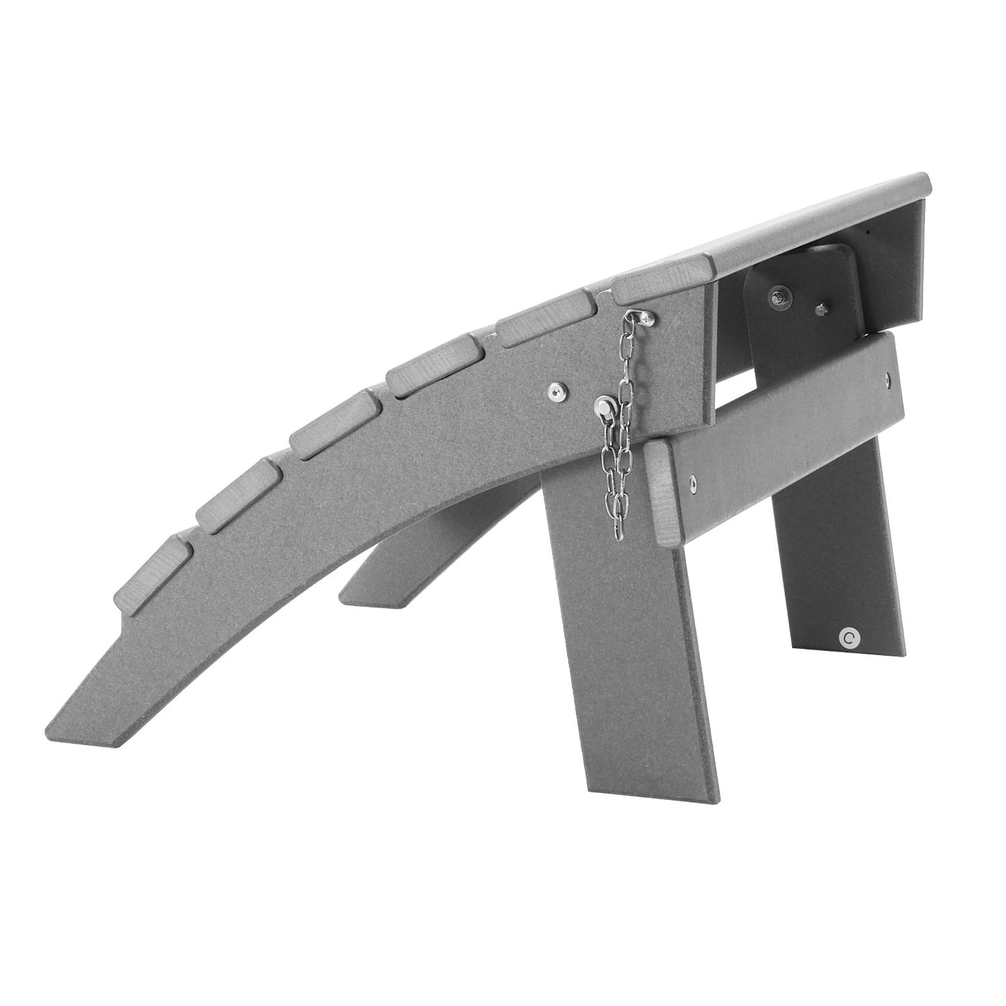 Adirondack Ottoman 16,9L x 18,9W x 13H tum HDPE fällbart fotstöd grått