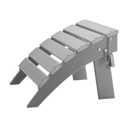 Adirondack Ottoman 16,9L x 18,9W x 13H tum HDPE fällbart fotstöd grått