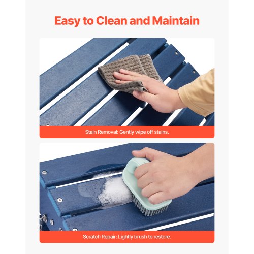 Adirondack Ottoman 15,7L x 18,9W x 13H tum HDPE fällbart fotstöd Blå |  EU