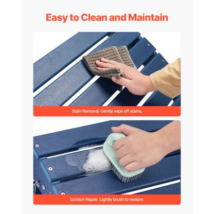 Adirondack Ottoman 15,7L x 18,9W x 13H tum HDPE fällbart fotstöd Blå |  EU