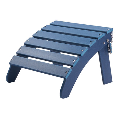 Adirondack Ottoman 18,7L x 18,9W x 13,8H tum HDPE fällbart fotstöd Blå