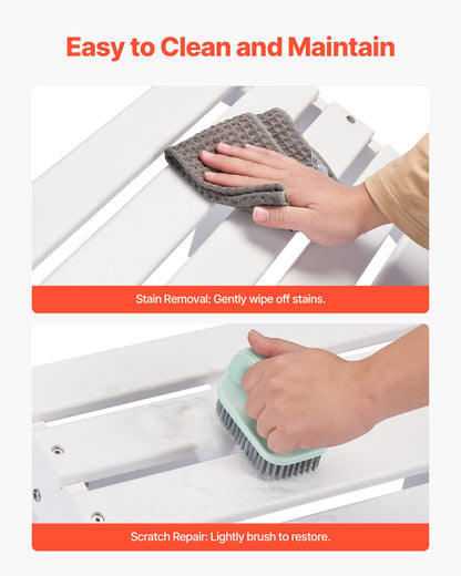 Adirondack Ottoman 17,7L x 19,7B x 13,8H Zoll HDPE Klappbare Fußstütze Weiß