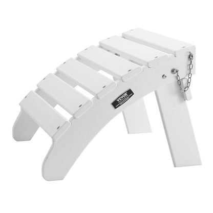Adirondack Ottoman 17,7L x 19,7B x 13,8H Zoll HDPE Klappbare Fußstütze Weiß
