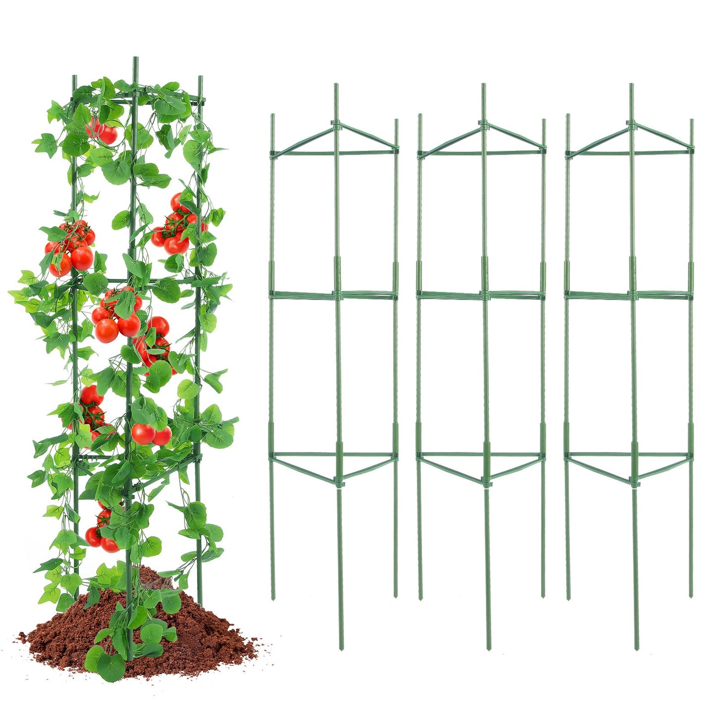 6-pack tomatburar för trädgård 48" stödbur för tomatplantor