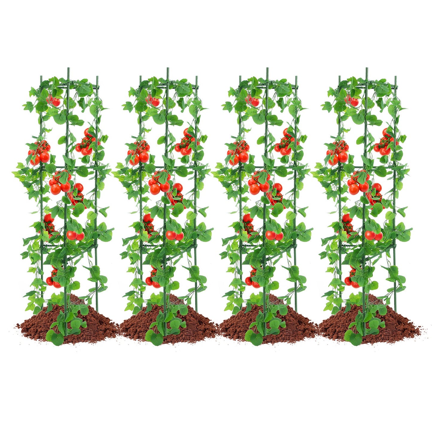 4-pack tomatburar för trädgård 63" stödbur för tomatplantor