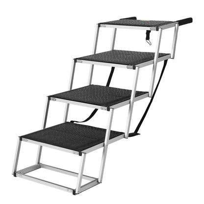 Hundetreppe für Autos, 4-stufige, faltbare Hundetreppe, Aluminium, belastbar bis zu 250 lbs