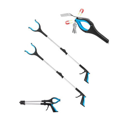 Grabber Reacher Tool, 2-Pack 34" Foldable Reacher Grabber Pickup Tool with 360° Rotating Wide Jaw and Dual-Sided Magnet, Lightweight Grabber Reacher Tool for Seniors, Trash Picker Upper Grabber