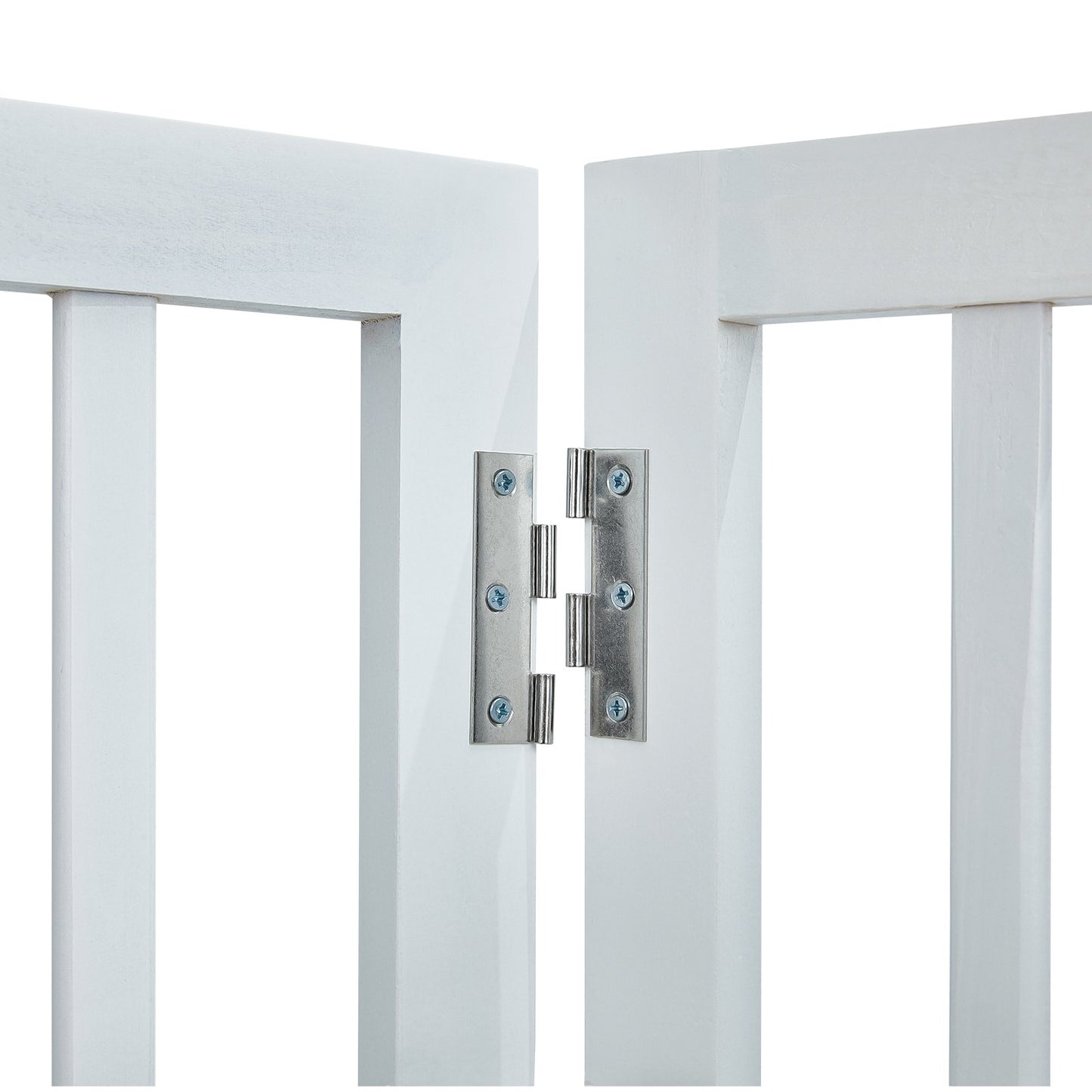 Fristående Dog Gate 24x80,3 tum Fristående Pet Gate Vikbar Vit