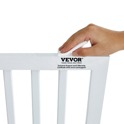 Fristående Dog Gate 24x80,3 tum Fristående Pet Gate Vikbar Vit