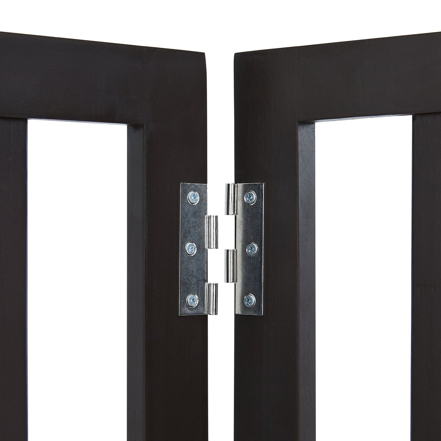 Fristående Dog Gate 24x80,3 tum Fristående Pet Gate Vikbar Brun