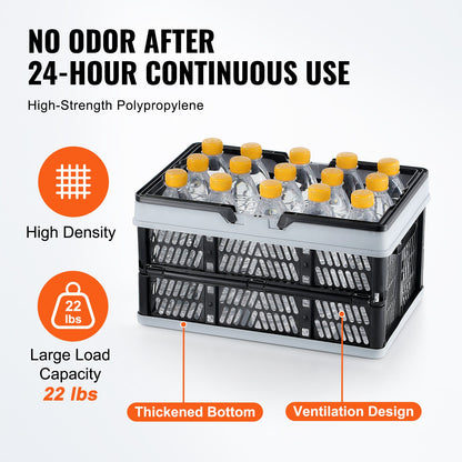 Faltbarer Einkaufswagen Tragbarer Lebensmittelkorb 3-teilig 16L mit Griff