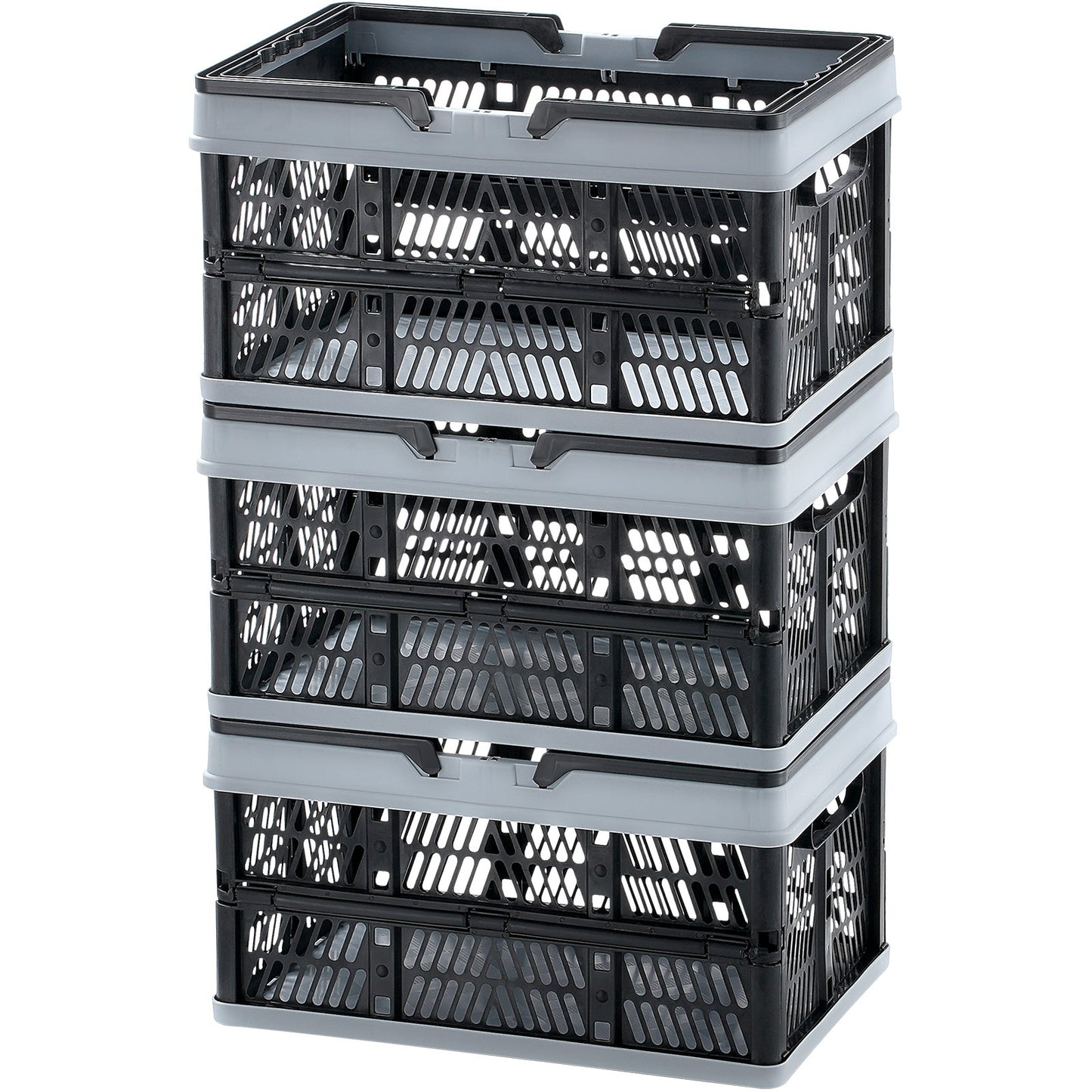 Faltbarer Einkaufswagen Tragbarer Lebensmittelkorb 3-teilig 16L mit Griff