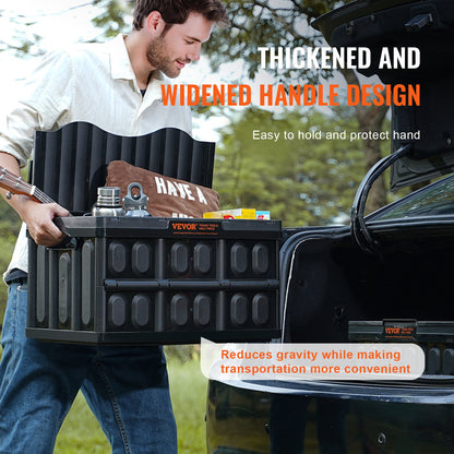 Zusammenklappbare Aufbewahrungsbehälter mit Deckel, 45 l, 3er-Pack, zusammenklappbare Kunststoffboxen mit Griffen, große, robuste Behälter für Kleidung, Spielzeug, Bücher, Snacks, Schuhe und Lebensmittel