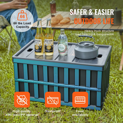 Zusammenklappbare Aufbewahrungsbehälter mit Deckel, 65 l, 3er-Pack, zusammenklappbare Kunststoffboxen mit Griffen, große, robuste Behälter für Kleidung, Spielzeug, Bücher, Snacks, Schuhe und Lebensmittel