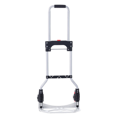 Folding Hand Truck and Dolly, 176 lbs Capacity, Aluminum Foldable Cart, Heavy-Duty Luggage Trolley Cart with Telescoping Handle and PP+TPR Wheels for Home, Office, Shopping, Travel