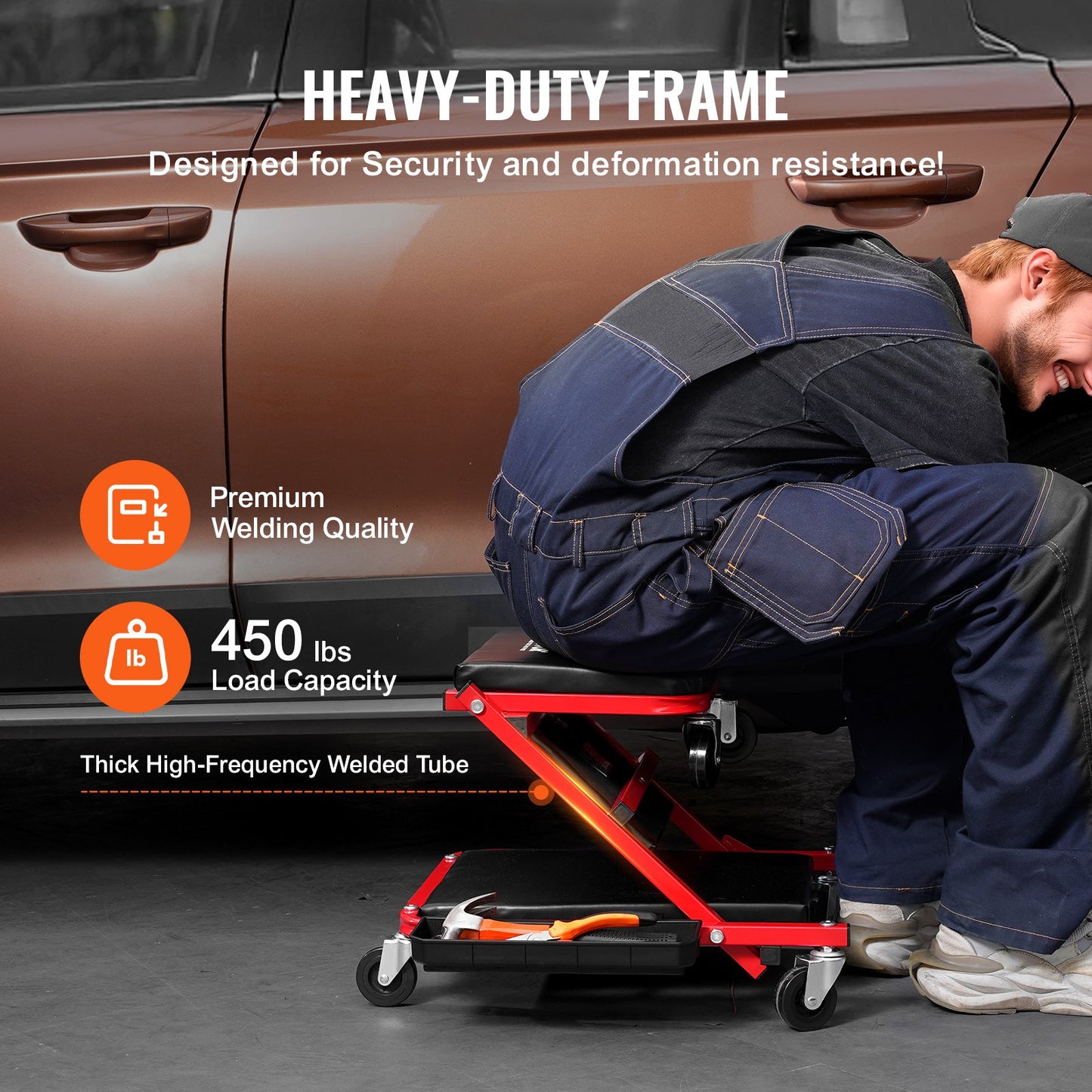 36 Zoll faltbarer Z-Garage-Creeper, mechanischer Creeper-Hocker, 300 lbs Kapazität