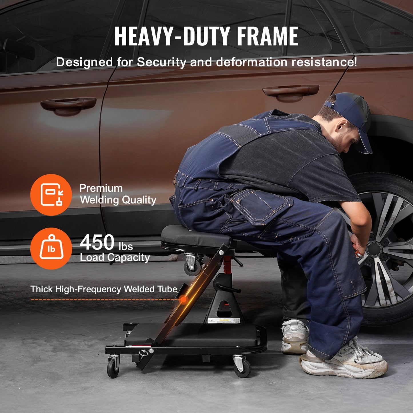 40 in Foldable Z Garage Creeper Mechanical Creeper Stool 450 lbs Capacity