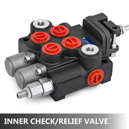 Hydraulic Valve 2 Spool Hydraulic Joystick Control Valve 11gpm Hydraulic Directional Control Valve Double Acting for Tractors Loaders Tanks