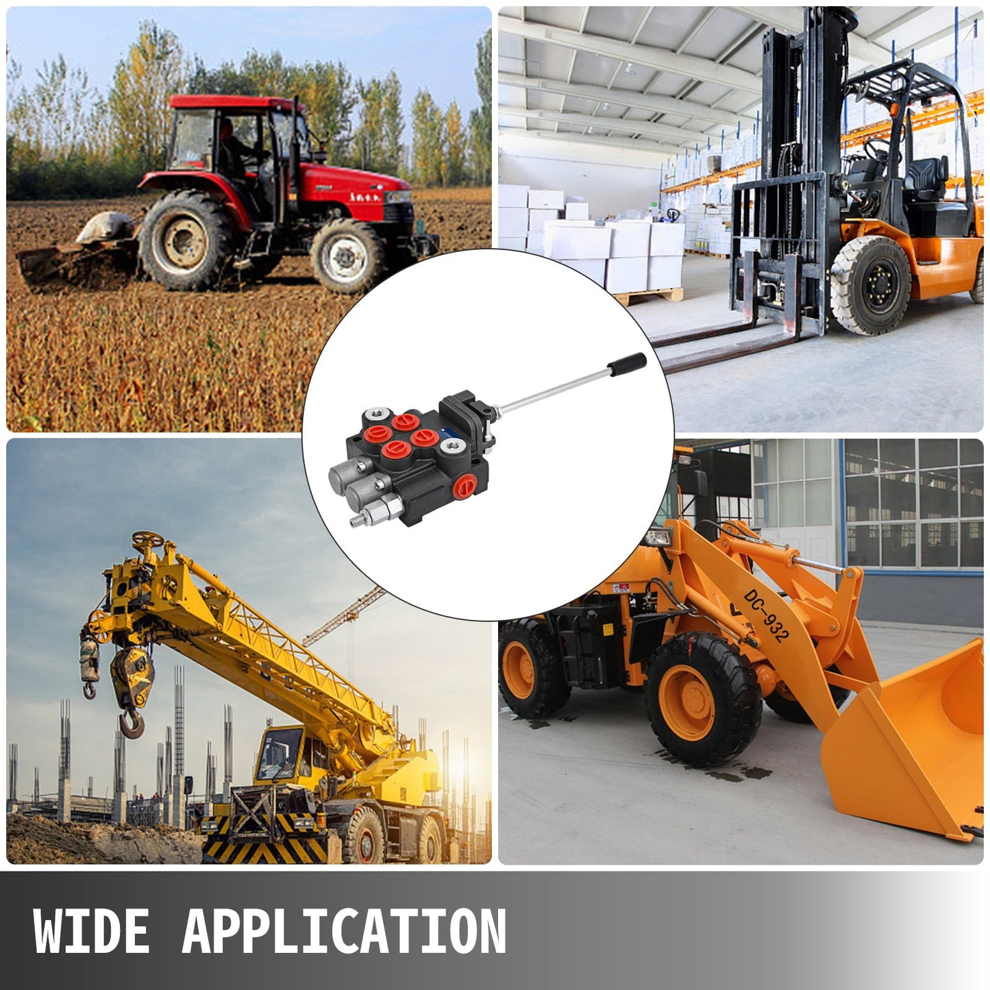 Hydraulic Valve 2 Spool Hydraulic Joystick Control Valve 11gpm Hydraulic Directional Control Valve Double Acting for Tractors Loaders Tanks