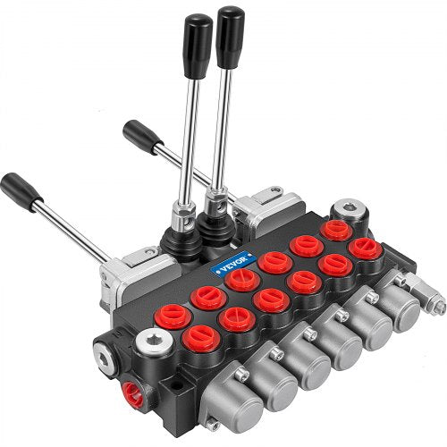 Tuspuzz Hydraulic Directional Control Valve, 6 Spool Hydraulic Spool Valve, 11 GPM Hydraulic Loader Valve, 4500 PSI Directional Control Valve, Hydraulic Valves and Controls for Tractors Loaders Tanks