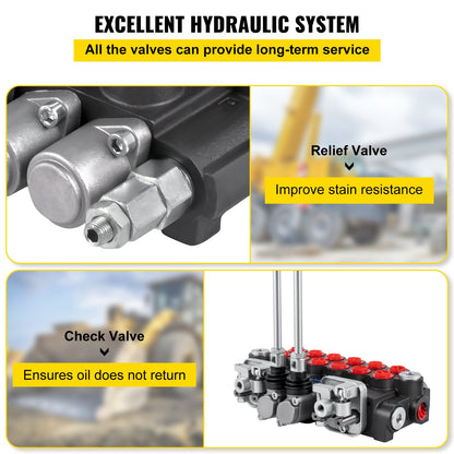 Hydraulisk riktningsventil, 6-spolar Hydraulisk Spool-ventil, 11 GPM Hydraulisk Lastarventil, 4500 PSI Riktningsventil, Hydraulventiler och Reglage för traktorer Lastare Tankar