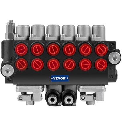 Hydraulisk riktningsventil, 6-spolar Hydraulisk Spool-ventil, 11 GPM Hydraulisk Lastarventil, 4500 PSI Riktningsventil, Hydraulventiler och Reglage för traktorer Lastare Tankar