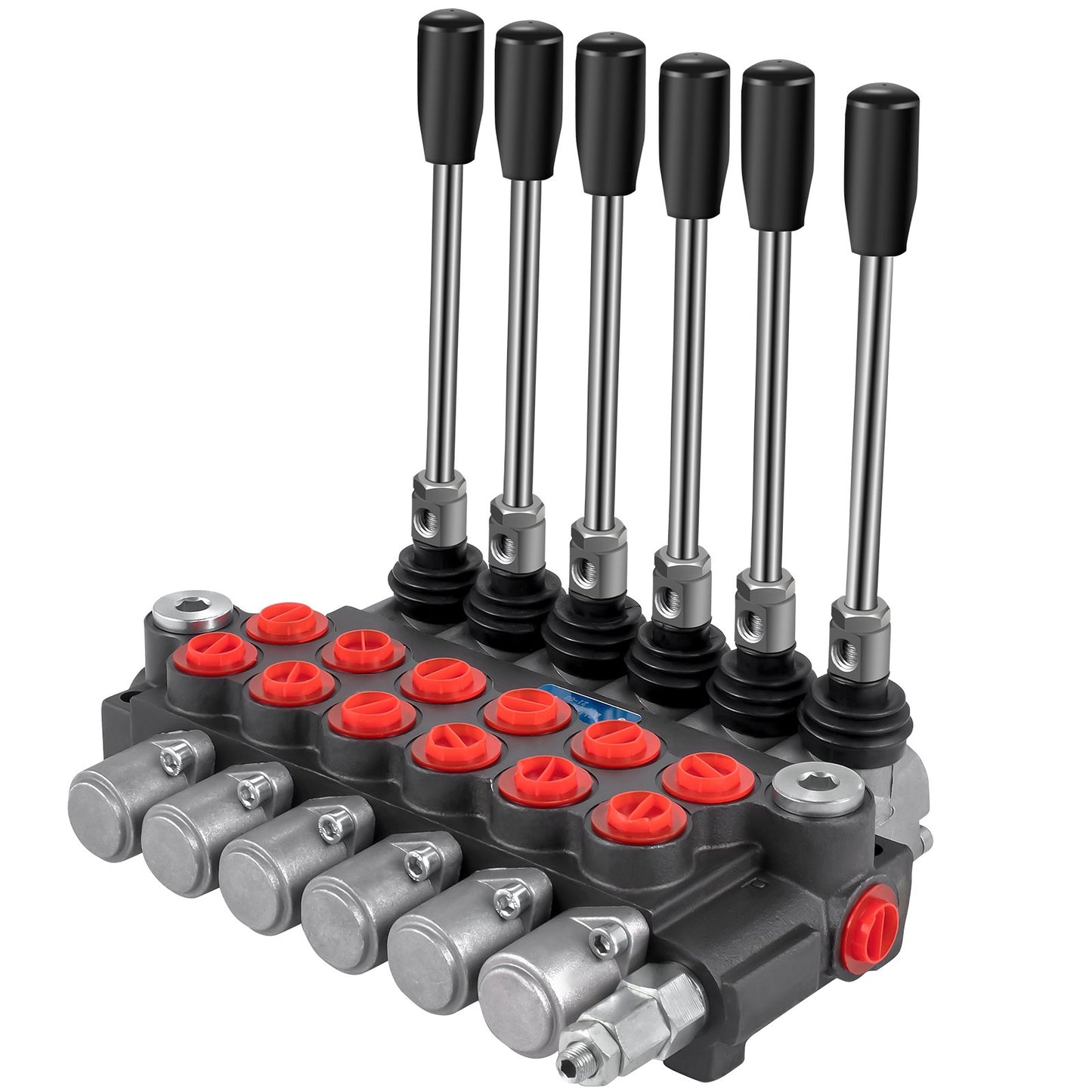 Hydraulisk riktningsventil, 6-spolar Hydraulisk Spool-ventil, 11 GPM Hydraulisk Lastarventil, 3600 PSI Riktningsventil, Hydraulventiler Och Reglage För Traktorer Lastare Tankar