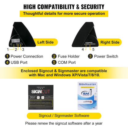 Vinylschneider, 1350 mm Vinylplotter, LED-Bildschirmplotterschneider, halbautomatisches integriertes optisches Auge, kompatibel mit SignCut-Software für Mac- und Windows-Systeme mit Ständer