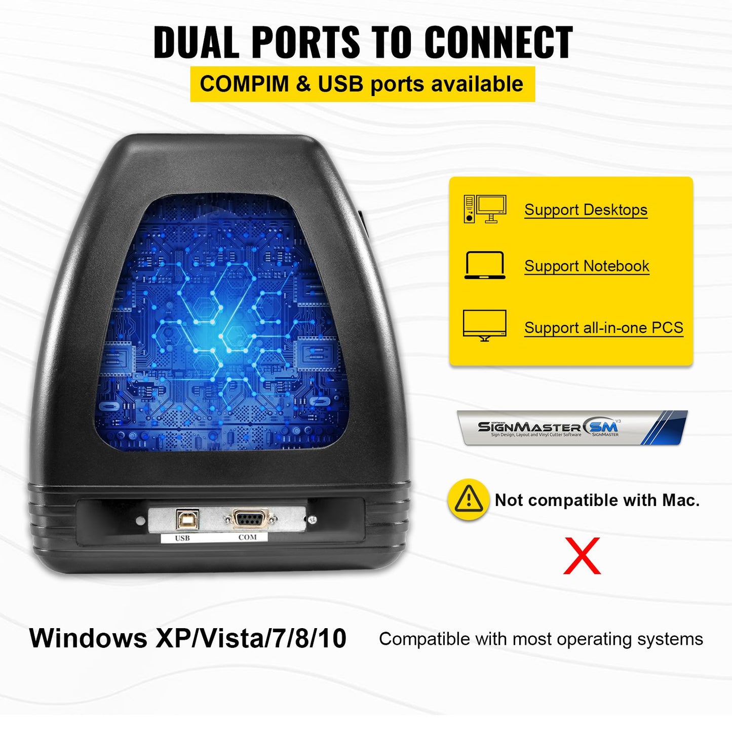 Vinyl Cutter Plotter Machine, 53" Signmaster Software Sign Making Machine, 1350mm Paper Feed Vinyl Cutter Plotter with Stand (53" 1350mm)
