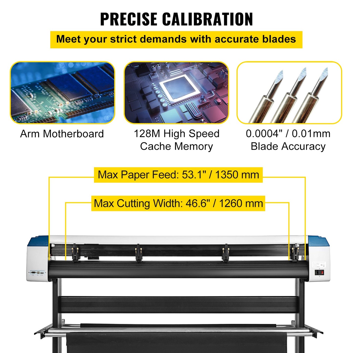53-Inch Automatic Contour Vinyl Cutter Plotter Force & Speed Adjustable Sign Cutting With Floor Stand & Signmaster Software