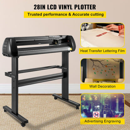 28 Zoll Vinyl-Schneidemaschine, Basic Vinyl Plotter Cutter mit Stand-Plotter, einstellbare Leistung, Geschwindigkeit, Schilderherstellung