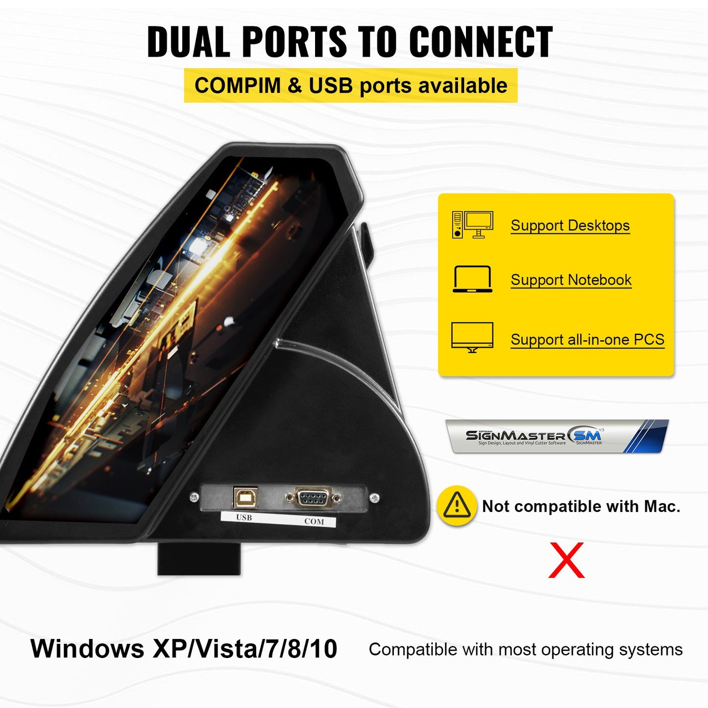 Vinyl Cutter 28 Inch Vinyl Cutter Machine 720mm Paper Feed Vinyl Plotter Cutter Machine with Sturdy Floor Stand for Cutting Paper Black